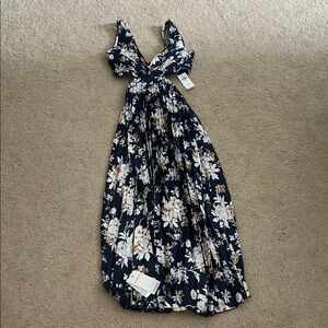 Floral Navy Blue Maxi Dress
